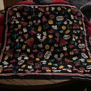 Bandanna pop art comic style colorful unicorns and rainbows